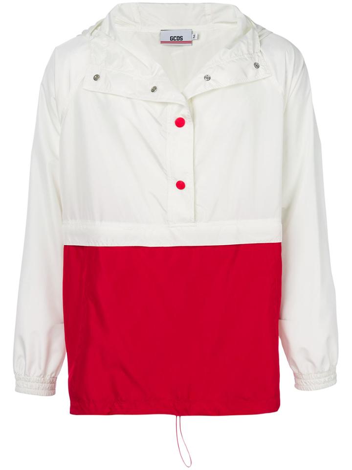 Gcds Contrast Panel Windbreaker - White