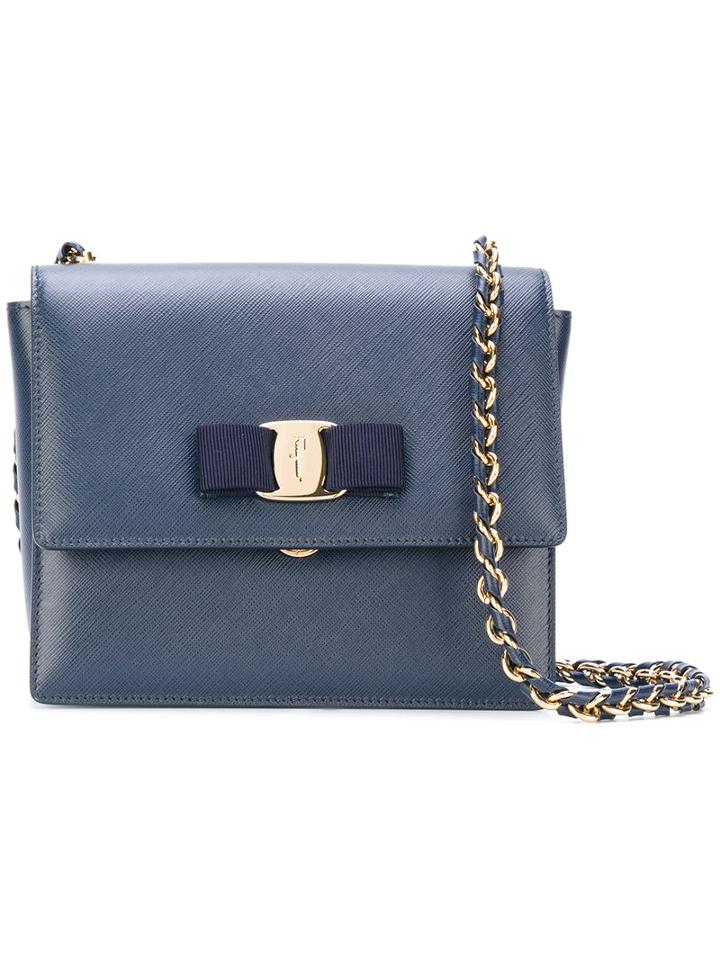 Salvatore Ferragamo - Small Chain Strap Shoulder Bag - Women - Calf Leather - One Size, Blue, Calf Leather
