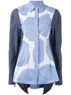 Stella Mccartney - Contrast Print Shirt - Women - Cotton - 36, Blue, Cotton