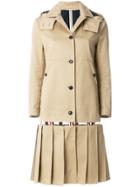Thom Browne Low-slung Pleated Mackintosh Overcoat - Nude & Neutrals