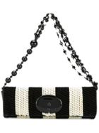 Giorgio Armani Vintage Two-tone Beaded Strap Bag - Black