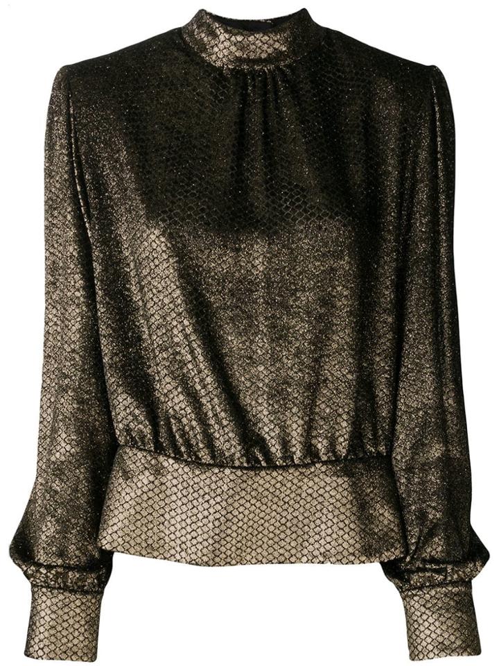 Alberta Ferretti Metallic Blouse - Black
