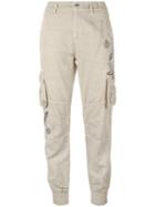 Twin-set - Studded Trousers - Women - Cotton/lyocell/linen/flax - 26, Nude/neutrals, Cotton/lyocell/linen/flax