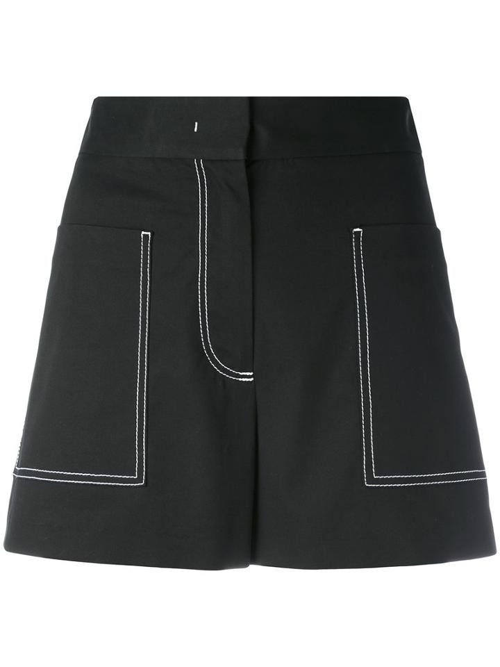 M Missoni - Contrast Stitching Shorts - Women - Cotton/polyester/spandex/elastane/acetate - 38, Black, Cotton/polyester/spandex/elastane/acetate