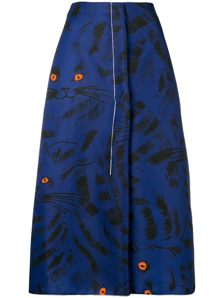 Marni Printed A-line Skirt - Purple