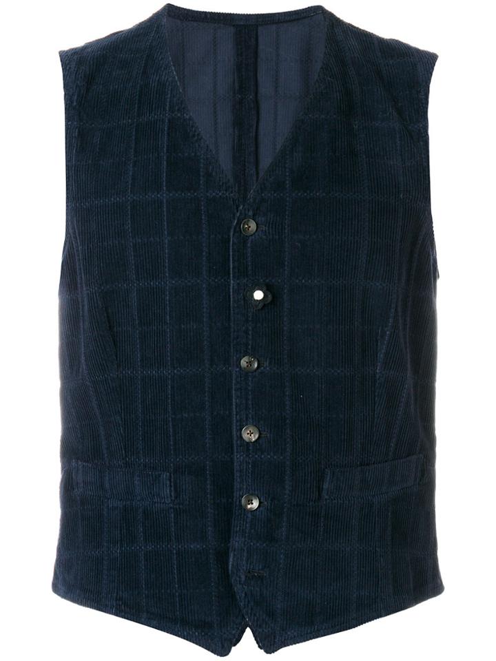 Lardini Button Up Gilet - Blue