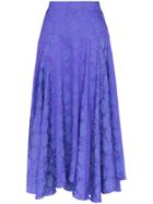 Chloé Silk Jacquard Midi Skirt - Purple