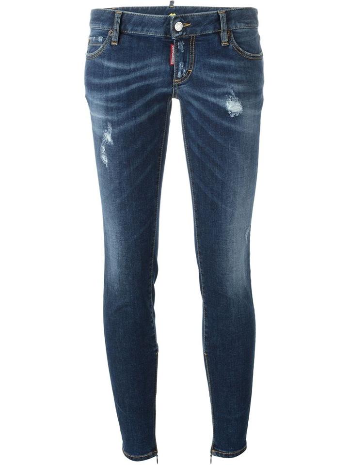Dsquared2 Twiggy Jeans, Women's, Size: 44, Blue, Cotton/spandex/elastane/polyester