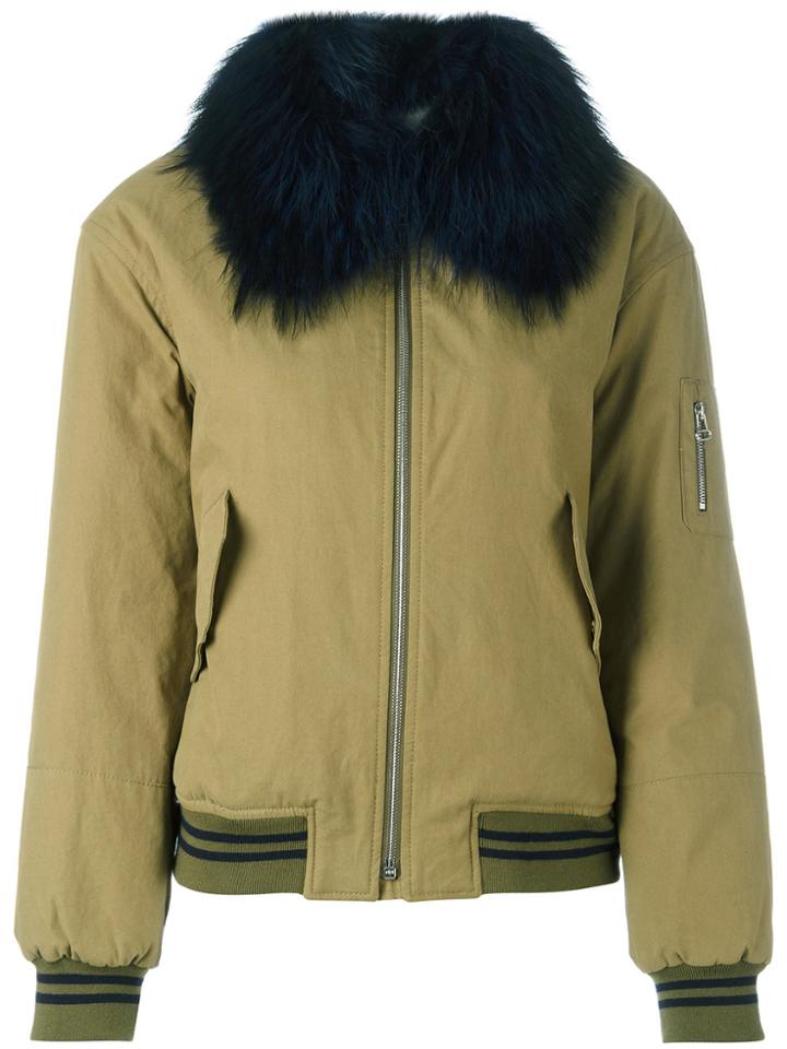 Army Yves Salomon Bomber Jacket - Green
