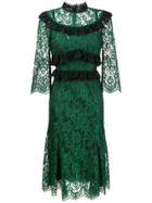Dolce & Gabbana Ruffle-trimmed Lace Midi-dress - Green