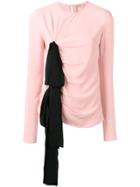 No21 Bow Detail Ruched Top - Pink