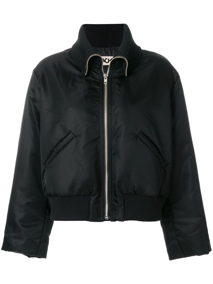 Hache Zipped Bomber Jacket - Black