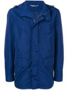 Canali Detachable Hood Rain Jacket - Blue