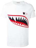 Moncler Shark Print T-shirt, Men's, Size: Small, White, Cotton