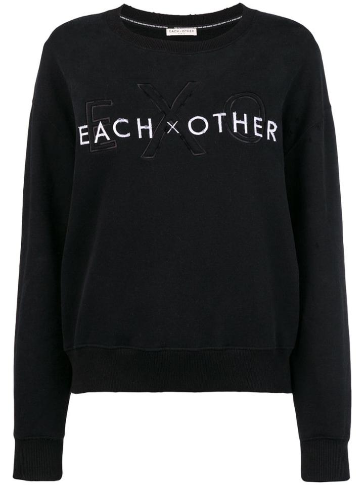 Each X Other Front Logo Loose Sweatshirt - Black