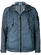 Stone Island Zipped Hooded Jacket - Blue