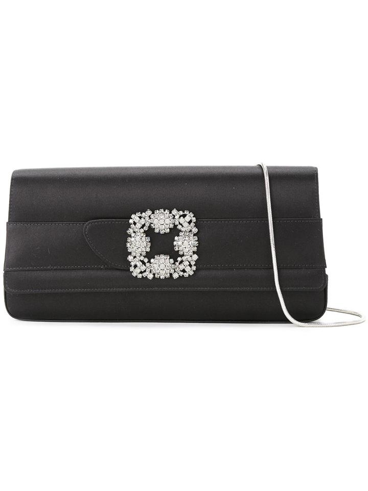 Manolo Blahnik - Gothisi Clutch Bag - Women - Silk/viscose - One Size, Black, Silk/viscose
