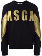 Msgm Printed Logo Sweatshirt, Men's, Size: Small, Black, Cotton