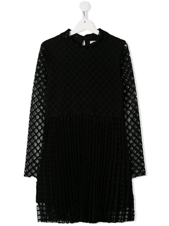 Philosophy Di Lorenzo Serafini Kids Teen Crochet Sleeve Dress - Black