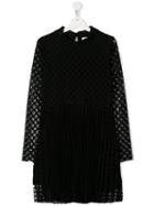Philosophy Di Lorenzo Serafini Kids Teen Crochet Sleeve Dress - Black