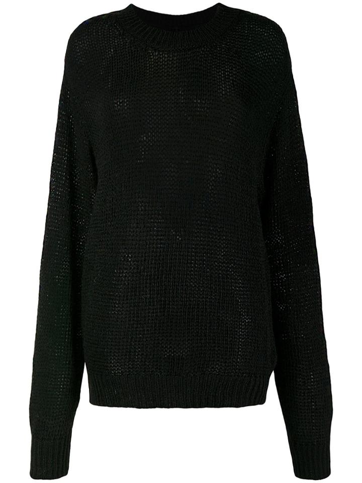 Unravel Project Open-knit Jumper - Black