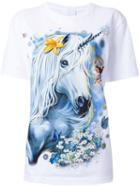 Wall Unicorn Print T-shirt, Women's, Size: Xl, White, Cotton