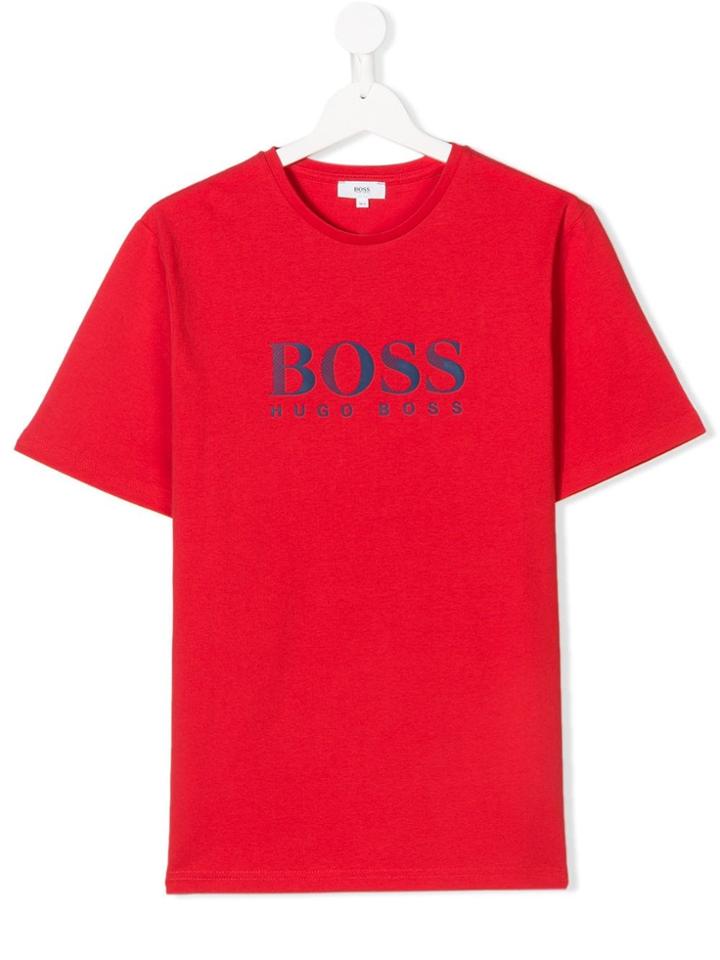 Boss Kids Teen Logo Printed T-shirt - Red
