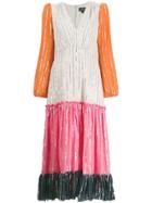Saloni Colour Block Dress - Grey