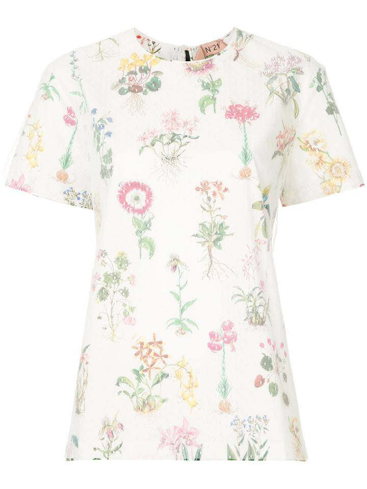 No21 Floral Print Blouse - White