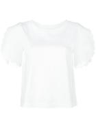 See By Chloé Scalloped T-shirt, Women's, Size: Medium, White, Cotton
