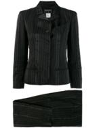 Chanel Vintage 2003's Striped Skinny Two-piece Suit - Black