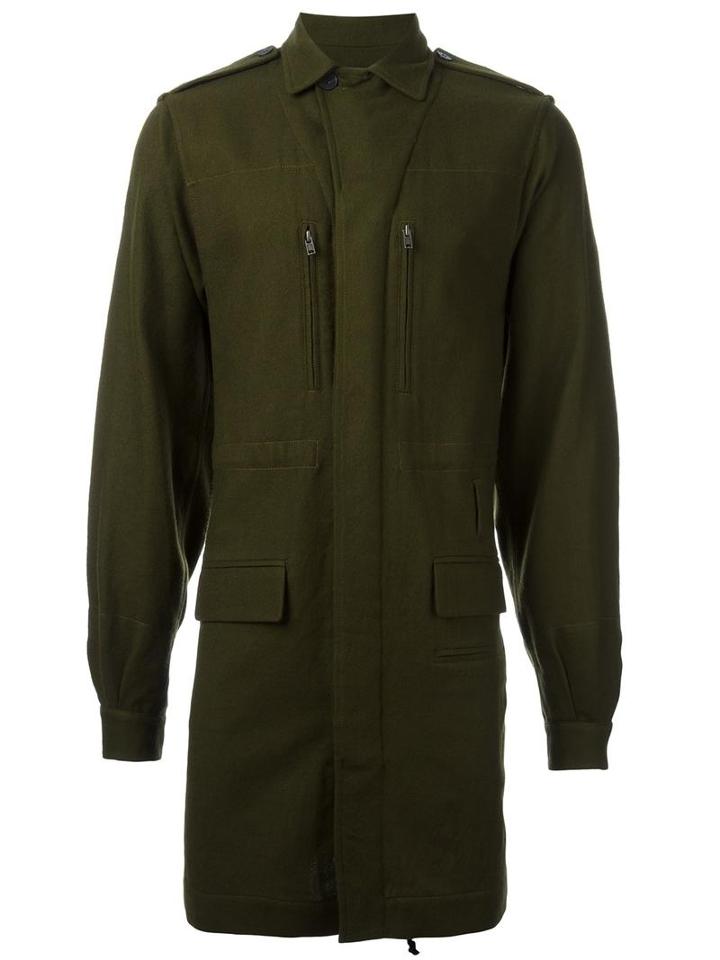 Haider Ackermann 'proud' Coat, Men's, Size: Medium, Green, Virgin Wool/cotton