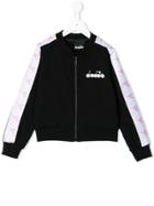 Diadora Junior Tape Sleeve Track Top - Black