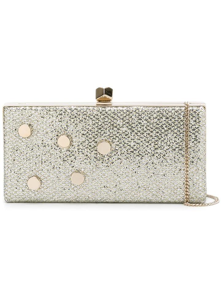 Jimmy Choo Celeste Clutch, Women's, Grey, Lurex/metal (other)