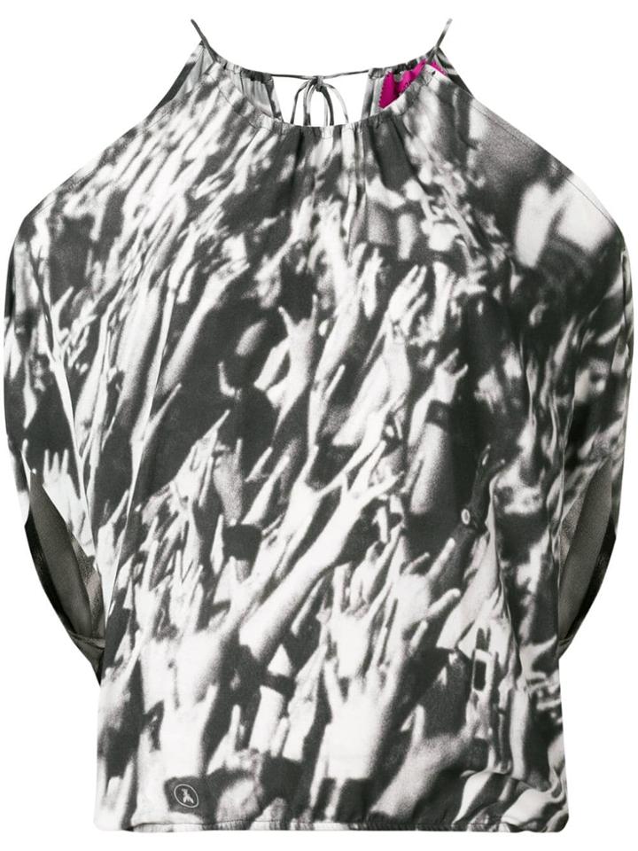 Patrizia Pepe Printed Halterneck Top - Grey