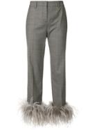 Prada Embellished Cropped Trousers - Grey