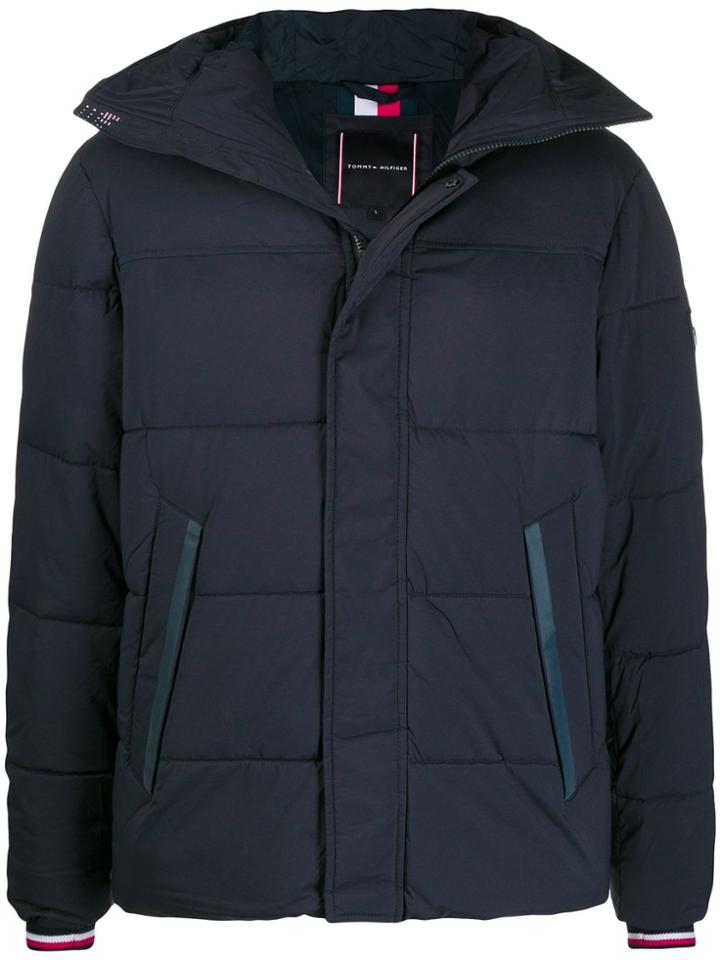 Tommy Hilfiger Padded Logo Patch Jacket - Blue