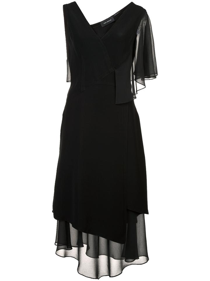Yigal Azrouel Asymmetric Ruffle Dress - Black
