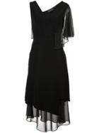 Yigal Azrouel Asymmetric Ruffle Dress - Black