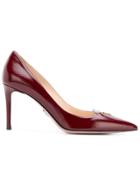Prada Saffiano Logo Pumps - Red