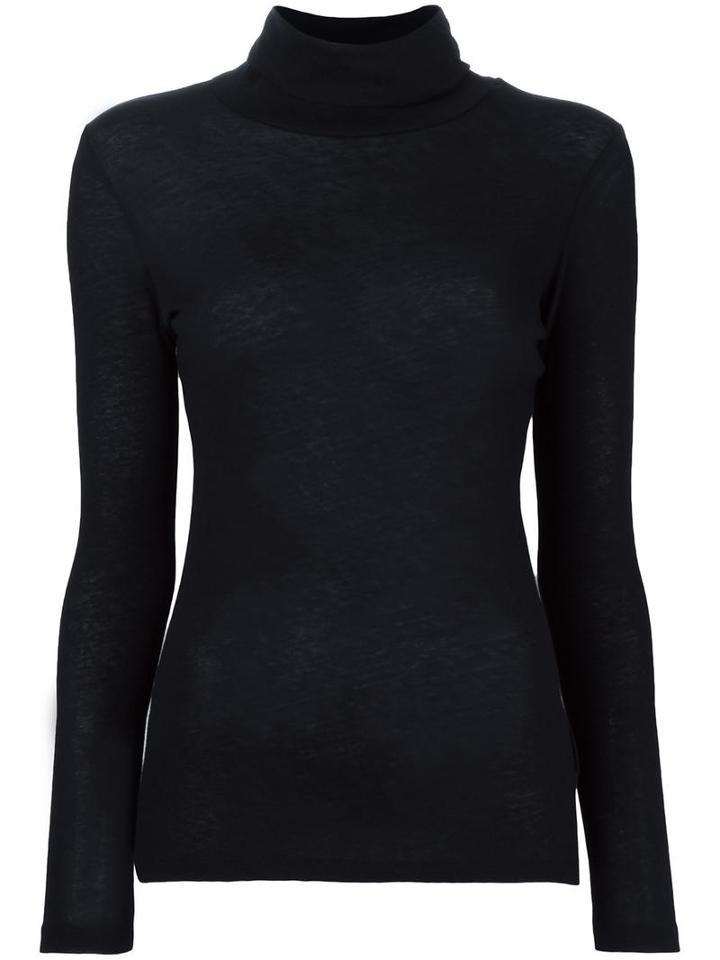 Majestic Filatures Rollneck Top, Women's, Size: Iv, Black, Cotton/cashmere