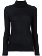 Majestic Filatures Rollneck Top, Women's, Size: Iv, Black, Cotton/cashmere