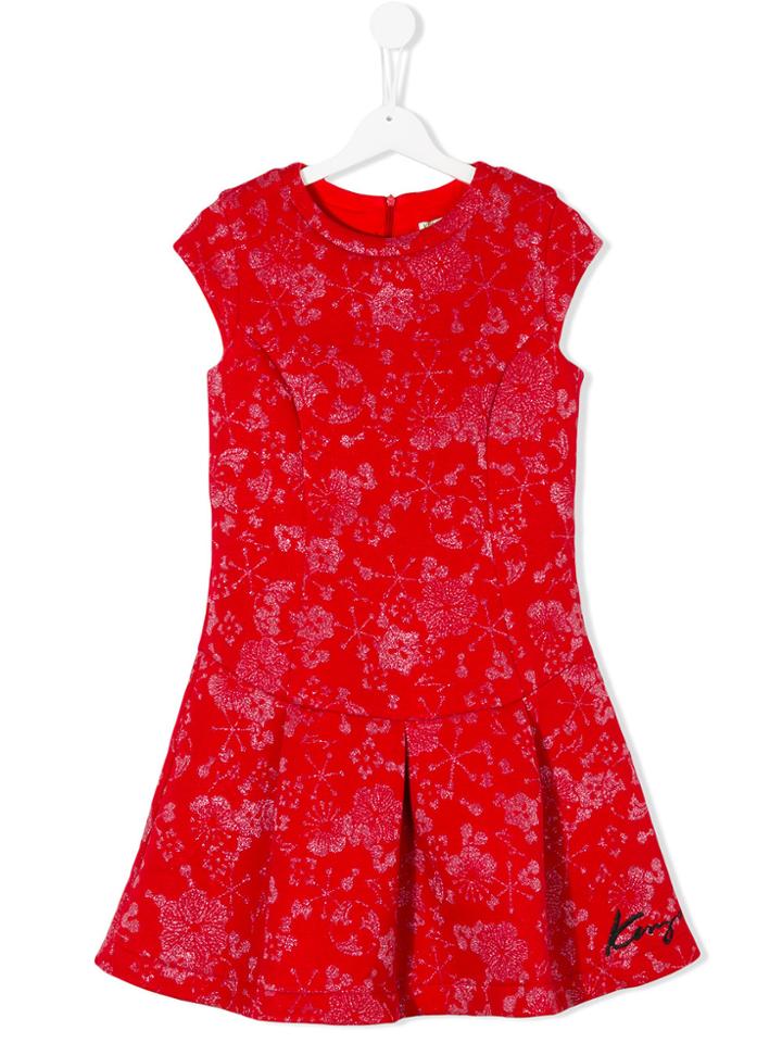 Kenzo Kids Metallic Pattern Dress - Red