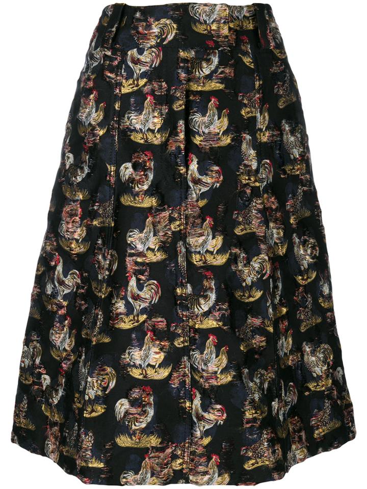 Carven Jacquard Midi Skirt - Black