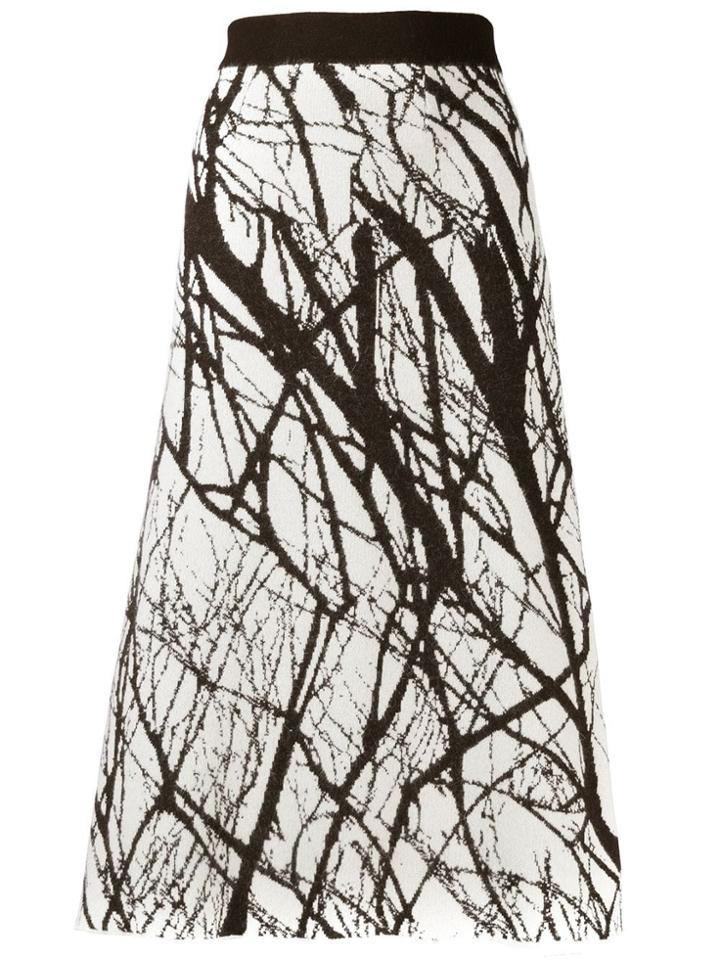 Erika Cavallini Intarsia Knitted Midi Skirt - White