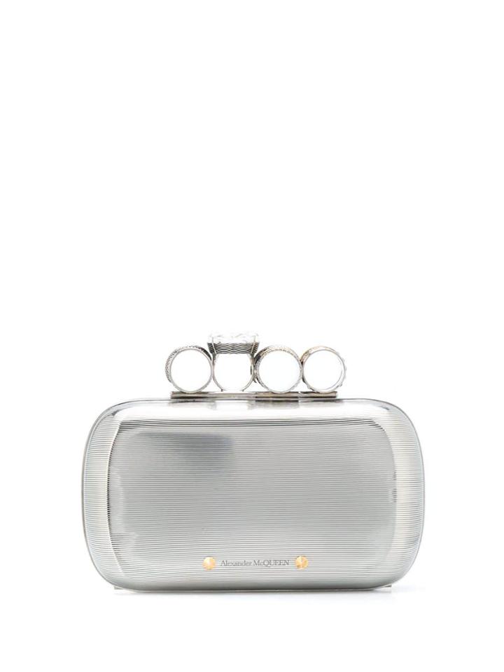 Alexander Mcqueen Rings Clutch Bag - Metallic
