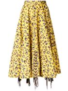G.v.g.v. Lace-up Hem Skirt, Women's, Size: 34, Yellow/orange, Cotton/nylon