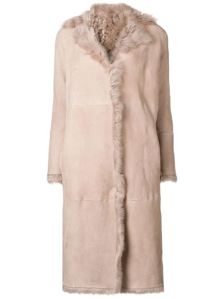 Salvatore Santoro Shearling Coat - Nude & Neutrals