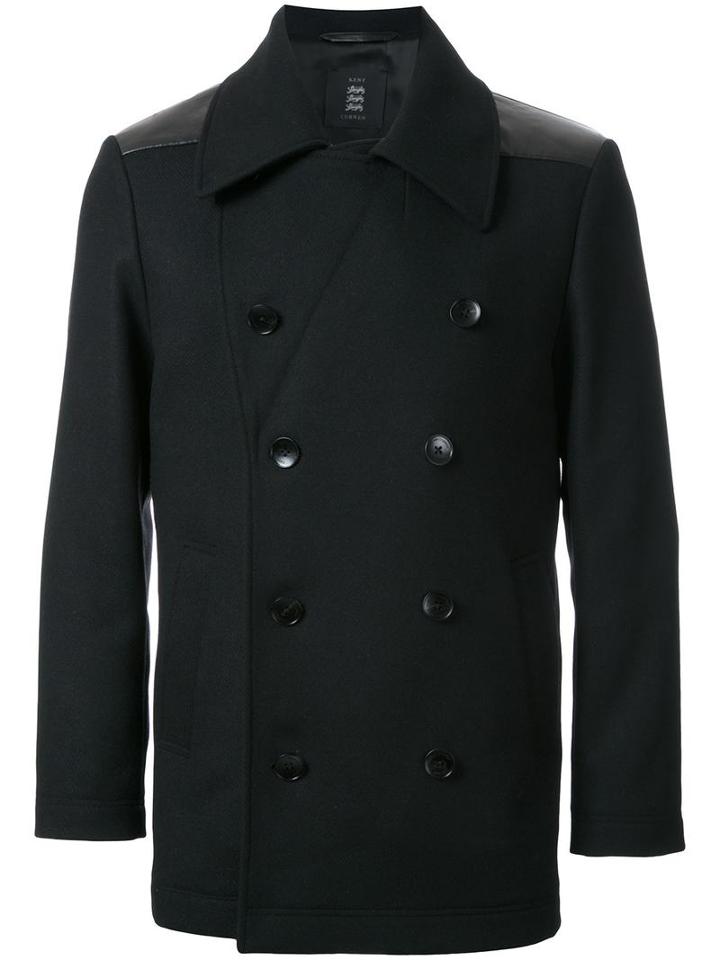 Kent & Curwen Double Breasted Jacket, Men's, Size: Xxl, Black, Polyamide/virgin Wool