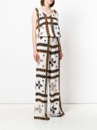 Fisico Patterned V-neck Jumpsuit - White